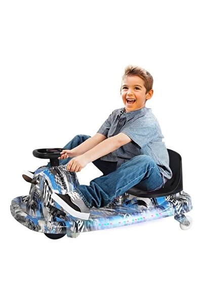 rexa سكوتر دريفت كريزي الكهربائي مع شريط إضاءة LED - دوران 360 درجة وحركة انج...