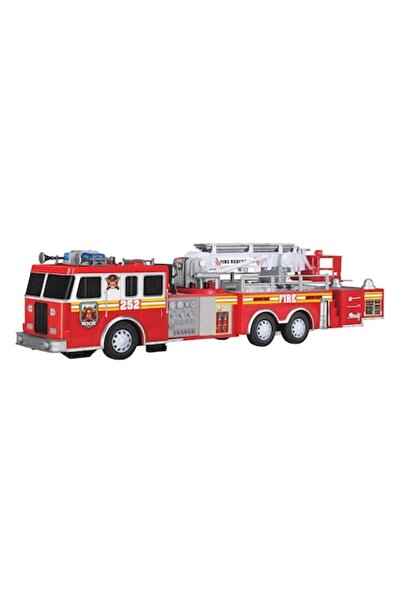 OEM Firefighter Vehicle Toy, Ladder Truck with Sound and Lights, Plastic, Red