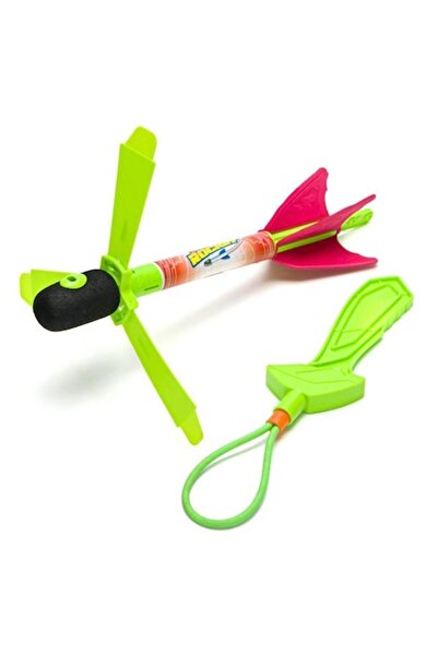 OEM Interactive Toy Rocket with Launcher, Neon Green, LED, Emits Lights and Sounds, 27 cm