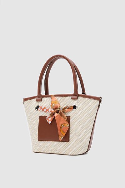 Shule Bags Modena Hand and Shoulder Bag with Shawl Accessory Brown