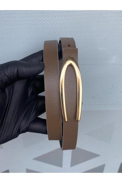 Kemerix 100% Genuine Leather Design Buckle Mink Women's Belt