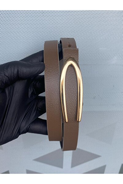 Kemerix 100% Genuine Leather Design Buckle Mink Women's Belt