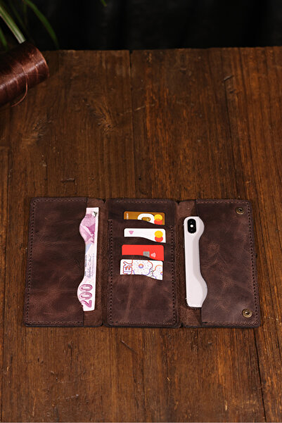 MODAVİBE Genuine Leather Handmade Long Wallet – Unisex Luxury Model