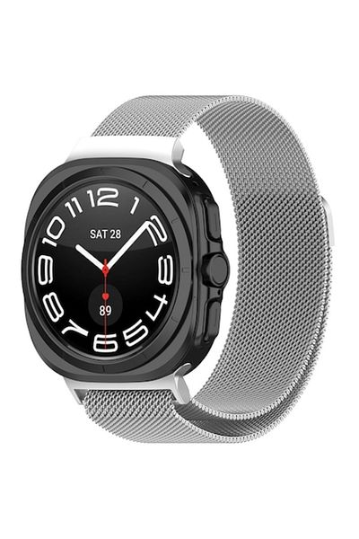 Flo Curea de ceas din oțel pentru Samsung Galaxy Watch Ultra 47mm, oțel inoxidabil, gri