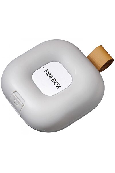 GABIANO Medicine Storage Box, 4 Compartments, Airtight Closure, Portable, Square, White/Grey, PP, 7.6x2.9x7.