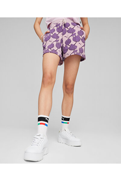 Puma شورت ESS+ Blossom All Over Print - Grape Mist