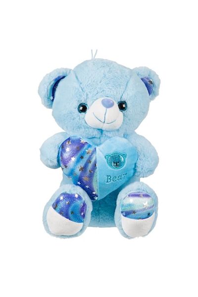 OEM Plus Teddy Bear, Heart Model, Ciel Color, 32cm Size