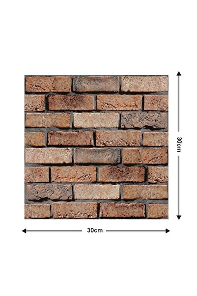 GOLD MARKET Set of 10 3D Self-Adhesive Wallpaper Panels, Brick Effect, Waterproof, 30 x 30 cm, Light Brick