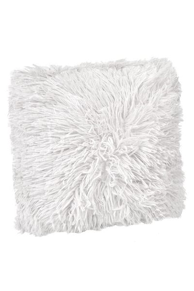 OEM Pernă decorativă de iarnă cu blană artificială Shaggy, albă