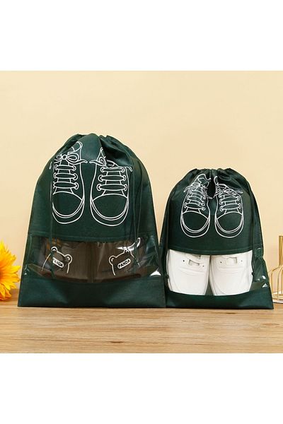 Flo Shoe storage bag, travel or storage, dustproof, washing machine compatible, 27 x 36 cm, dark green