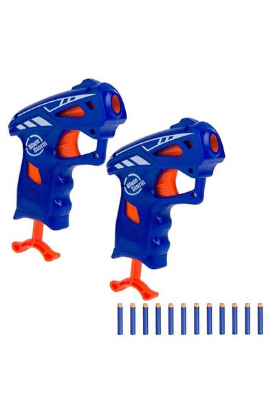BLAZE Set of Two Blaster Toy Armys with Launcher and 10 Soft Foam Arrows, Plastic, Blue