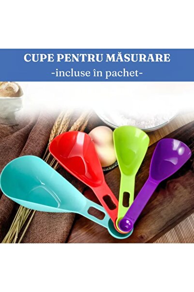 OEM Set 7 Food Storage Containers with Airtight Lids, Reusable Labels, Measuring Cups, 4 Different Sizes