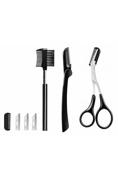 Mercaton Set of 11 Professional Tools for Eyebrow and Eyelash Shaping