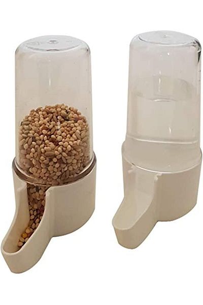 CHT 2 PC Feeder Drinker Bottle bird cage drinker and feeder for all small bird made in Italy, 2 pc, 50 m