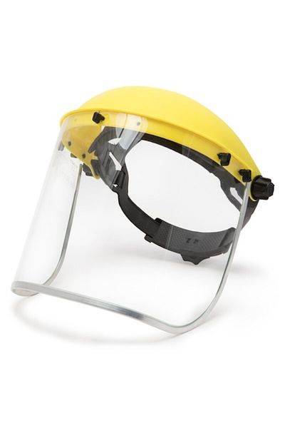 Flo Cască de lucru cu viziere integrală, reglabilă, material PVC, protecție la frunte care absoarbe transpirația