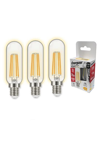 Energizer Set 3 becuri pentru hota Energizer, Filament LED, E14, 4W, 400 lumeni, Clasa energetica E