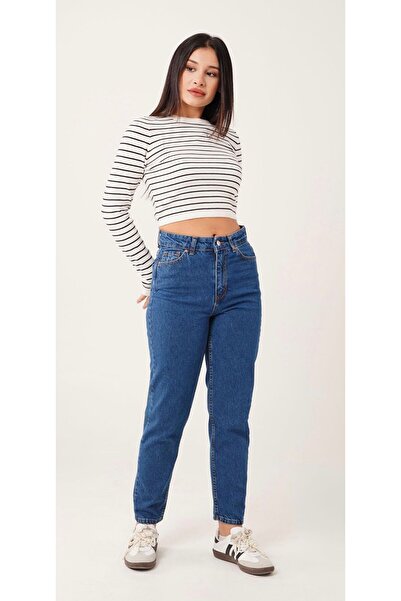 OurStyles A.U.R.A >>> PANTALONI BOYFRIEND MOM PENTRU FEMEI, CU TĂLIE ÎNALTĂ, ...