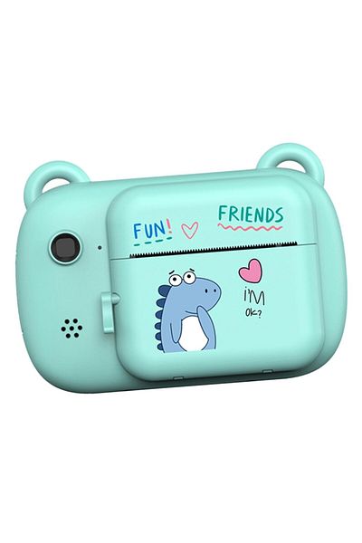 Flippy Cameră foto pentru copii, Flippy, cameră frontală, selfie, imprimare, cablu USB-C, Bluetooth, iOS/Android, albastră