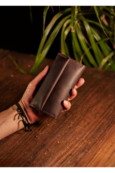 Genel Markalar Hakiki Deri El Yapımı Tütünlük – Vintage Rulo Tütün Çantası