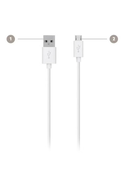 rexa Tangle-Free MicroUSB ChargeSync Cable – White/Silver Durable Design