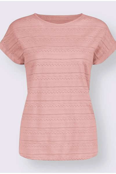 creation L Καλοκαιρινό μπλουζάκι από 95% βαμβάκι με διάτρητο σχέδιο