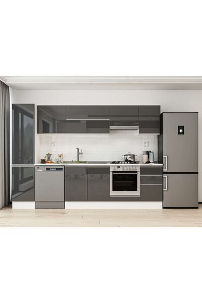Alvinka 290X210 Cm High Gloss Mutfak Dolabı Mb-E80B45S45-1 High Gloss | Antra...