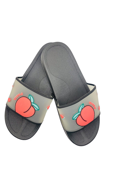 TECOS Women's beach or pool slippers, TECOS, peach print, black, size 40-41, 25.5 cm