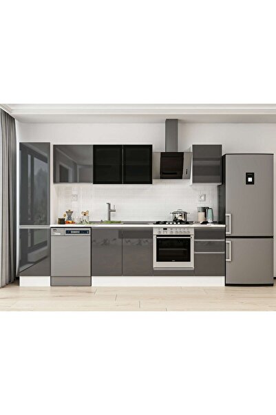 Alvinka 290X210 Cm High Gloss Mutfak Dolabı Mb-E80B45S45-3 High Gloss | Antra...