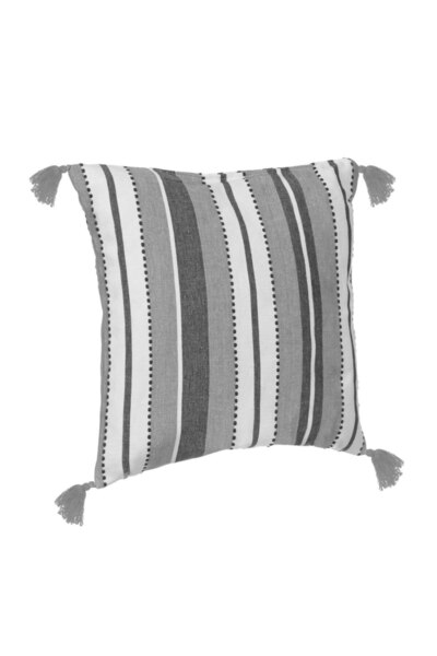 OEM Summer Decorative Pillow Ecru Gray with Tassels 40x40cm