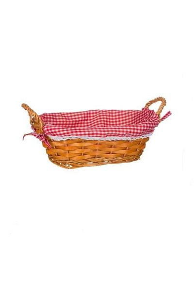 OEM Cos Decorativ Oval de Bambus Stofa cu Carouri