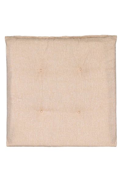 OEM Pernă de scaun bej din bumbac, 40x40x5cm, cu legături