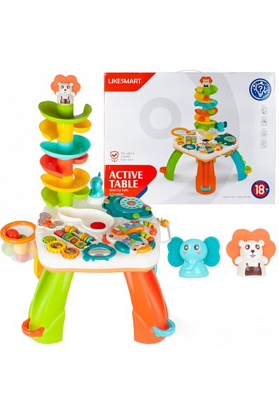 İSP Masuta interactiva bebelusi 10 in 1, "LikeSmart Active Table", cu sunete, Cos de Baschet, Jucari