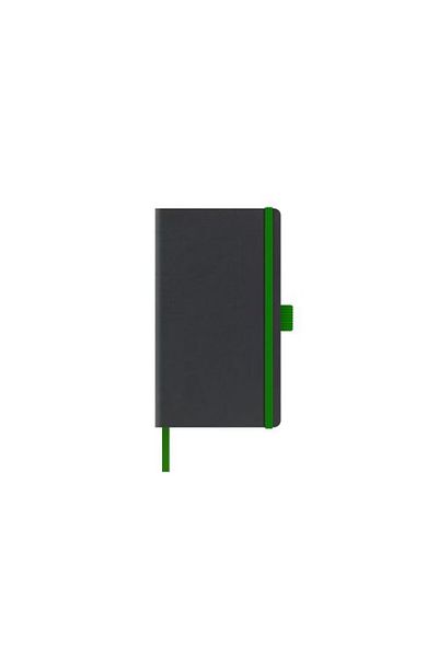 Castelli Caiet nedatat A5 Castelli, culoare neagră, material hârtie, cartonată cartonată, elastic verde, pagini liniate