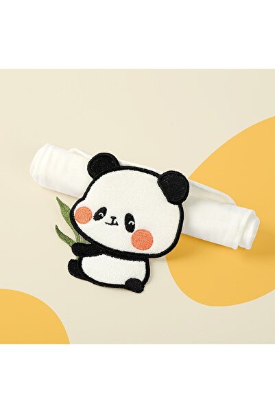 Flippy Απορροφητική βαμβακερή πετσέτα για μωρά, με σχέδιο πάντα, λευκή