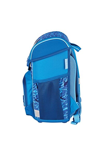 Herlitz Bucsă de rucsac neechipată, Culoare albastră, Material textil, Motiv albastru rechin, Dimensiuni 37x31x22cm