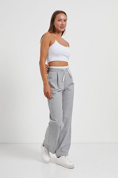 Arma Life Pantaloni largi gri pentru femei, cu talie largi
