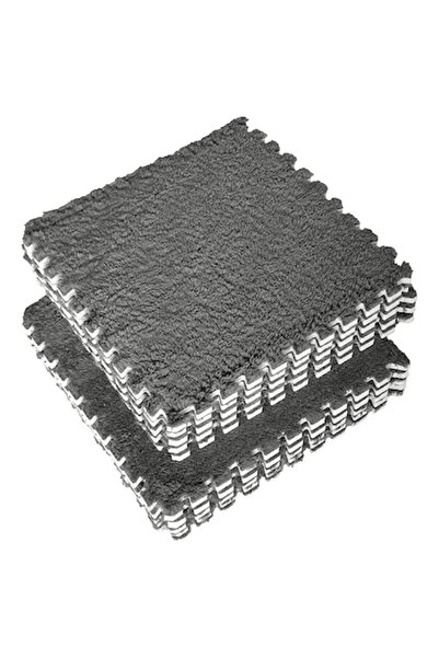 Flo Set 10 Piese Covor tip Puzzle, Spuma EVA, Pufos, 30 x 30 x 1 cm, Gri