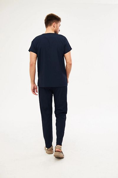 Class Üniforma Navy Blue Lycra Men's Bat Sleeve Nurse and Doctor Uniform Set Scrubs
