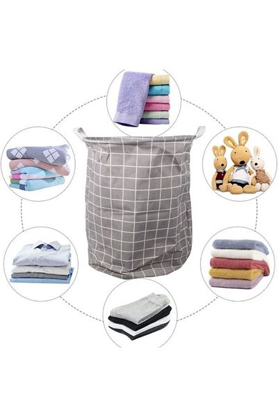 Mercaton Laundry Basket with Handles, Waterproof, Polyester, 40 x 50 cm, 80 Litres, Grey