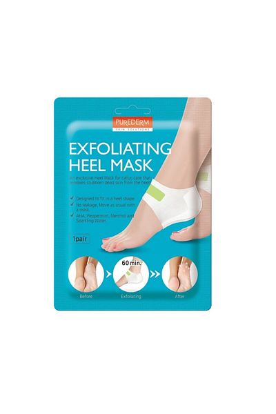 Purederm Mască exfoliantă pentru călcâie, Purederm, albă