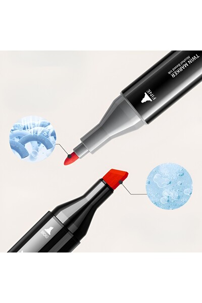 Flippy Set of 60 Touch Room Double Alcohol Markers, Bag Included, Flippy, Model 1 Multicolor