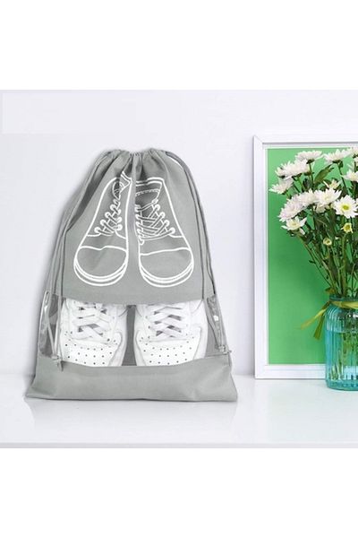 Flo Shoe Storage Bag, Travel or Storage, Dustproof, Machine Washable, 27 x 36 cm, Light Gray