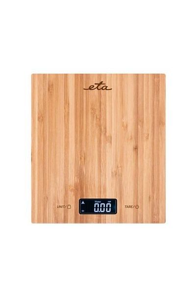 ETA Cântar de bucătărie Bambi 9778, 5 kg, precizie 1 g, TARA, afișaj LCD, bambus
