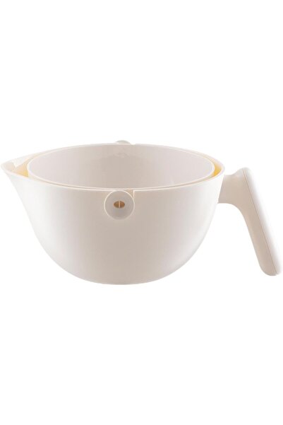 SOL Double Layer Bowl for Fruits, Vegetables, with Water Drain Basket, 2L, ABS+PP, 29.9 x 22.5 x 11.8 cm