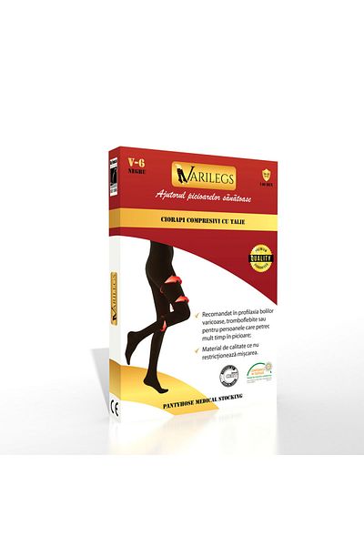 VARILEGS Ciorapi Compresivi cu talie140 deni 18-22 MmHg S,