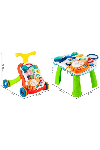 İSP 5 in 1 Interactive Baby Walker, "LikeSmart Elephant Stroller PLUS" with Removable Interactive Table,