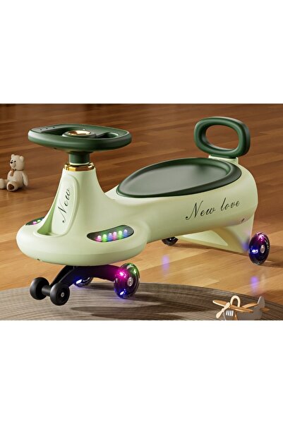 Flippy Ride-on Car, 1-8 Years, 360° Steering, Anti-Tip, Silent Wheels, 66x32x37 cm, Green