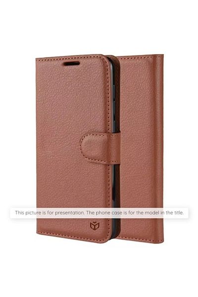 SOL iPhone 16 Pro Max Leather Folio Case, Y42, Brown -Leather