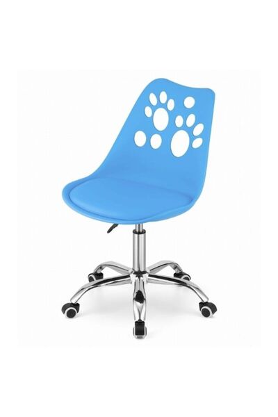 Mercaton Scaun birou pivotant rotativ cu 5 roti cauciuc, sezut PP, perna piel...