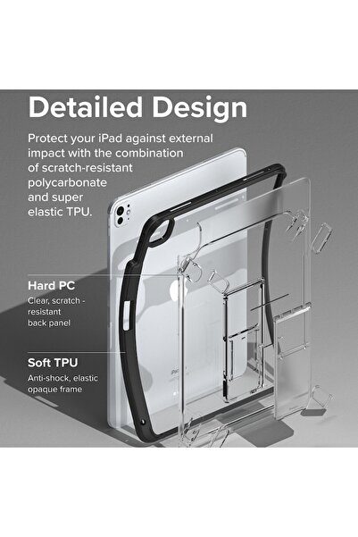 CLOUD Husa compatibila cu iPad Pro 13 2024, Protect, Y26, Plastic, Smoke Pitch Black